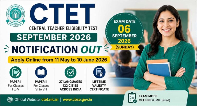 CTET September 2026 Notification Out
